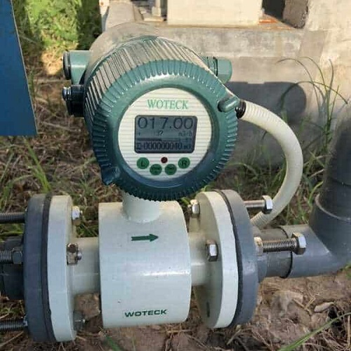 Lắp đặt đồng hồ đo lưu lượng nước điện từ Woteck trong thực tế