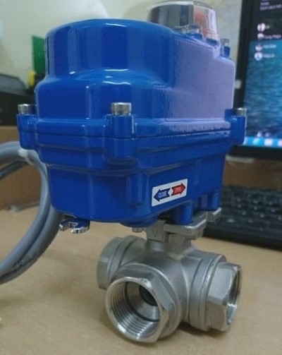 Van bi 3 ng&atilde; inox điều khiển điện H&agrave;n Quốc