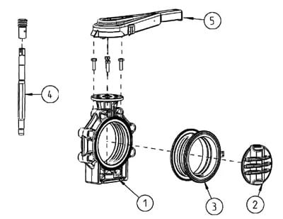 Cấu tạo van bướm thân gang cánh inox