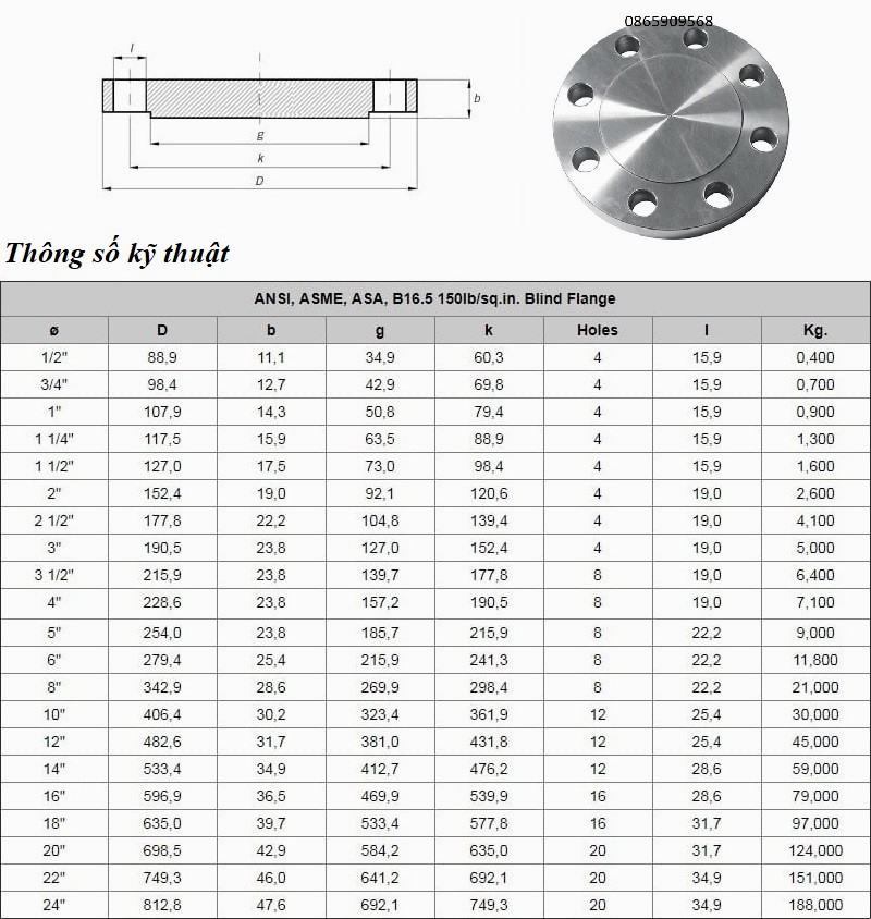 Cấu tạo mặt bích đặc