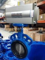 Van Bướm Điều Khiển Khí Nén Thân Gang Cánh Inox